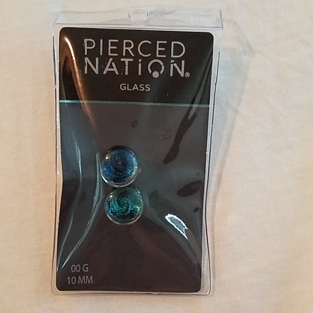 00G Pyrex Glass Green Galaxy Plugs